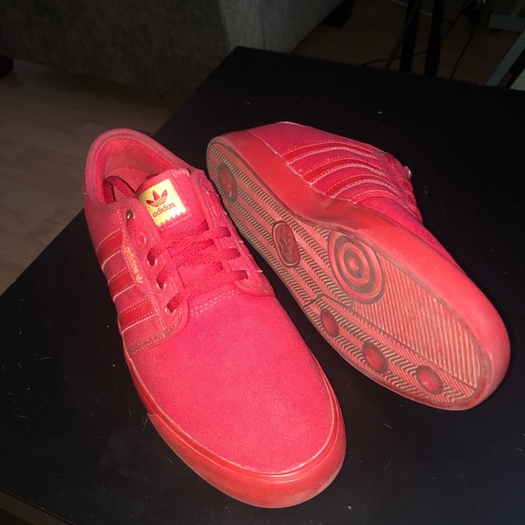 adidas red bottoms shoes